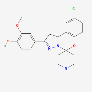 4-(9-Chloro-1'-methyl-1,10b-dihydrospiro[benzo[e]pyrazolo[1,5-c][1,3]oxazine-5,4'-piperidin]-2-yl)-2-methoxyphenol