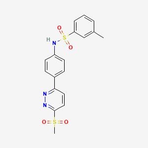 3-methyl-N-[4-(6-methylsulfonylpyridazin-3-yl)phenyl]benzenesulfonamide
