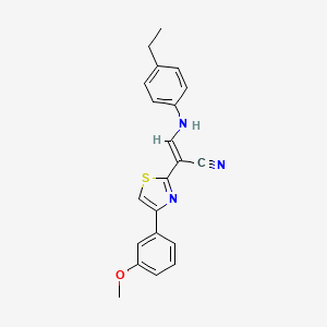 (E)-3-((4-ethylphenyl)amino)-2-(4-(3-methoxyphenyl)thiazol-2-yl)acrylonitrile
