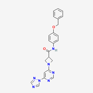 1-(6-(1H-1,2,4-triazol-1-yl)pyrimidin-4-yl)-N-(4-(benzyloxy)phenyl)azetidine-3-carboxamide