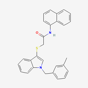 2-[1-[(3-methylphenyl)methyl]indol-3-yl]sulfanyl-N-naphthalen-1-ylacetamide