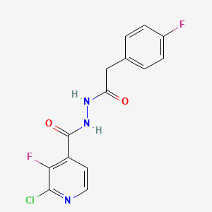 2-chloro-3-fluoro-N'-[2-(4-fluorophenyl)acetyl]pyridine-4-carbohydrazide