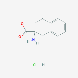 molecular formula C12H16ClNO2 B2381273 methyl 2-amino-1,2,3,4-tetrahydronaphthalene-2-carboxylate hydrochloride CAS No. 1197233-22-9