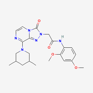 molecular formula C22H28N6O4 B2381300 N-(2,4-dimethoxyphenyl)-2-[8-(3,5-dimethylpiperidin-1-yl)-3-oxo-2H,3H-[1,2,4]triazolo[4,3-a]pyrazin-2-yl]acetamide CAS No. 1251591-41-9