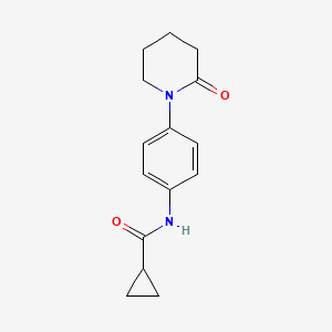 molecular formula C15H18N2O2 B2381305 N-[4-(2-oxopiperidin-1-yl)phenyl]cyclopropanecarboxamide CAS No. 941978-23-0