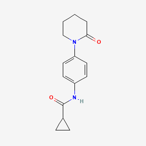 molecular formula C15H18N2O2 B2381305 N-(4-(2-oxopiperidin-1-yl)phenyl)cyclopropanecarboxamide CAS No. 941978-23-0