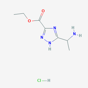 ethyl 3-(1-aminoethyl)-1H-1,2,4-triazole-5-carboxylate hydrochloride