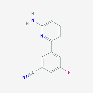 molecular formula C12H8FN3 B2381317 3-(6-Aminopyridin-2-yl)-5-fluorobenzonitrile CAS No. 1527692-13-2
