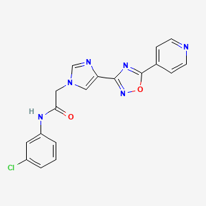molecular formula C18H13ClN6O2 B2381387 N-(3-chlorophenyl)-2-{4-[5-(pyridin-4-yl)-1,2,4-oxadiazol-3-yl]-1H-imidazol-1-yl}acetamide CAS No. 1251605-92-1