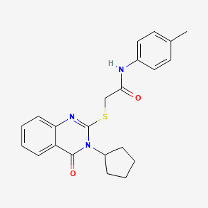 B2381453 2-((3-cyclopentyl-4-oxo-3,4-dihydroquinazolin-2-yl)thio)-N-(p-tolyl)acetamide CAS No. 443352-54-3