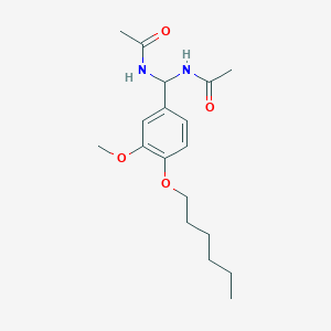molecular formula C18H28N2O4 B2381459 N-{acetamido[4-(hexyloxy)-3-methoxyphenyl]methyl}acetamide CAS No. 618862-39-8