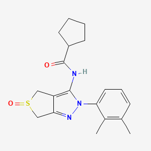 molecular formula C19H23N3O2S B2381465 N-(2-(2,3-dimethylphenyl)-5-oxido-4,6-dihydro-2H-thieno[3,4-c]pyrazol-3-yl)cyclopentanecarboxamide CAS No. 958587-30-9