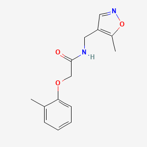 molecular formula C14H16N2O3 B2381483 N-[(5-methyl-1,2-oxazol-4-yl)methyl]-2-(2-methylphenoxy)acetamide CAS No. 2034245-45-7
