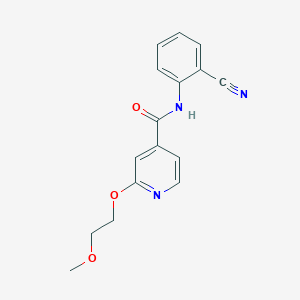 molecular formula C16H15N3O3 B2381486 N-(2-cyanophenyl)-2-(2-methoxyethoxy)pyridine-4-carboxamide CAS No. 2034430-08-3