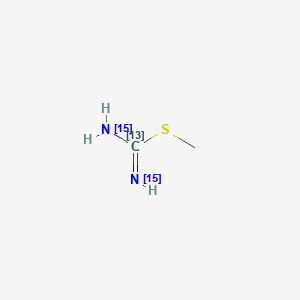 molecular formula C2H6N2S B023815 S-Methyl-isothiouronium-13C,15N2 Hemisulfate CAS No. 478189-67-2