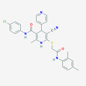 molecular formula C29H26ClN5O2S B2381506 N-(4-CHLOROPHENYL)-5-CYANO-6-({[(2,4-DIMETHYLPHENYL)CARBAMOYL]METHYL}SULFANYL)-2-METHYL-1,4-DIHYDRO-[4,4'-BIPYRIDINE]-3-CARBOXAMIDE CAS No. 369398-91-4