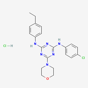 B2381529 N2-(4-chlorophenyl)-N4-(4-ethylphenyl)-6-morpholino-1,3,5-triazine-2,4-diamine hydrochloride CAS No. 1179478-83-1