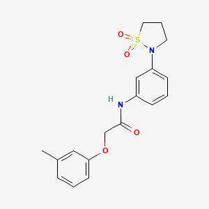 molecular formula C18H20N2O4S B2381557 N-(3-(1,1-dioxidoisothiazolidin-2-yl)phenyl)-2-(m-tolyloxy)acetamide CAS No. 941932-49-6