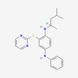 molecular formula C22H26N4S B2381571 N1-(4-Methylpentan-2-yl)-N4-phenyl-2-(pyrimidin-2-ylsulfanyl)benzene-1,4-diamine CAS No. 432011-92-2