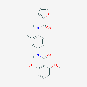 molecular formula C21H20N2O5 B238158 N-{4-[(2,6-dimethoxybenzoyl)amino]-2-methylphenyl}-2-furamide 