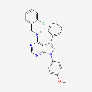 molecular formula C26H21ClN4O B2381629 N-[(2-chlorophenyl)methyl]-7-(4-methoxyphenyl)-5-phenyl-7H-pyrrolo[2,3-d]pyrimidin-4-amine CAS No. 477227-86-4