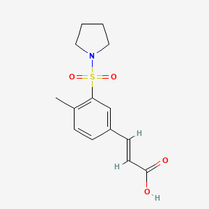 B2381635 (E)-3-(4-methyl-3-(pyrrolidin-1-ylsulfonyl)phenyl)acrylic acid CAS No. 327094-05-3