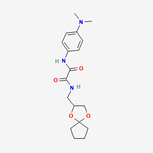 molecular formula C18H25N3O4 B2381671 N1-(1,4-dioxaspiro[4.4]nonan-2-ylmethyl)-N2-(4-(dimethylamino)phenyl)oxalamide CAS No. 941914-72-3