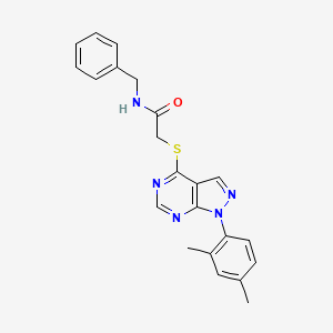molecular formula C22H21N5OS B2381690 N-benzyl-2-{[1-(2,4-dimethylphenyl)-1H-pyrazolo[3,4-d]pyrimidin-4-yl]sulfanyl}acetamide CAS No. 893927-94-1