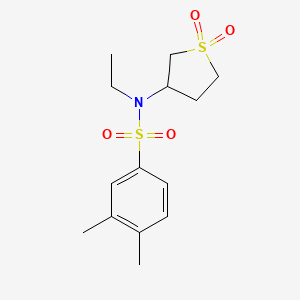 molecular formula C14H21NO4S2 B2381702 N-(1,1-dioxo-1lambda6-thiolan-3-yl)-N-ethyl-3,4-dimethylbenzene-1-sulfonamide CAS No. 874787-83-4