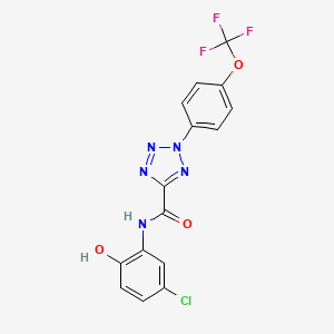 molecular formula C15H9ClF3N5O3 B2381713 N-(5-chloro-2-hydroxyphenyl)-2-(4-(trifluoromethoxy)phenyl)-2H-tetrazole-5-carboxamide CAS No. 1396799-19-1