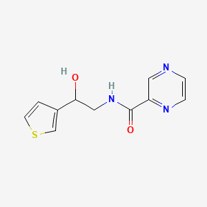 molecular formula C11H11N3O2S B2381715 N-[2-hydroxy-2-(thiophen-3-yl)ethyl]pyrazine-2-carboxamide CAS No. 1251615-04-9