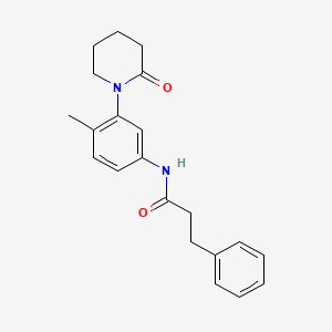 molecular formula C21H24N2O2 B2381763 N-[4-methyl-3-(2-oxopiperidin-1-yl)phenyl]-3-phenylpropanamide CAS No. 941873-16-1