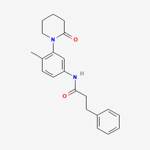 N-(4-methyl-3-(2-oxopiperidin-1-yl)phenyl)-3-phenylpropanamide