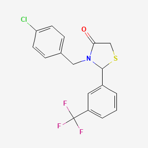3-[(4-Chlorophenyl)methyl]-2-[3-(trifluoromethyl)phenyl]-1,3-thiazolidin-4-one