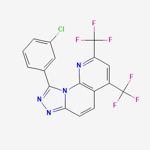 9-(3-Chlorophenyl)-2,4-bis(trifluoromethyl)[1,2,4]triazolo[4,3-a][1,8]naphthyridine