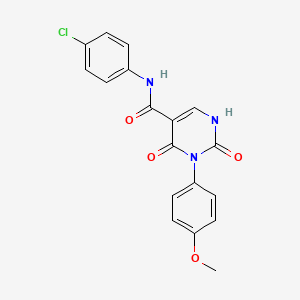 molecular formula C18H14ClN3O4 B2381778 N-(4-chlorophenyl)-3-(4-methoxyphenyl)-2,4-dioxo-1,2,3,4-tetrahydropyrimidine-5-carboxamide CAS No. 863611-51-2