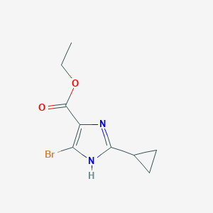 molecular formula C9H11BrN2O2 B2381792 Ethyl 5-bromo-2-cyclopropyl-1H-imidazole-4-carboxylate CAS No. 2361634-58-2