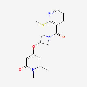 molecular formula C17H19N3O3S B2381828 1,6-dimethyl-4-((1-(2-(methylthio)nicotinoyl)azetidin-3-yl)oxy)pyridin-2(1H)-one CAS No. 2034273-15-7