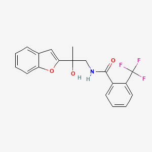 molecular formula C19H16F3NO3 B2381842 N-[2-(1-benzofuran-2-yl)-2-hydroxypropyl]-2-(trifluoromethyl)benzamide CAS No. 2034600-33-2