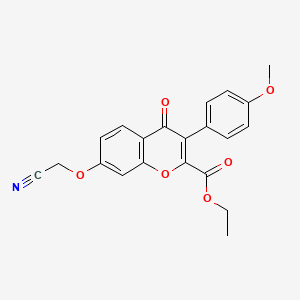 molecular formula C21H17NO6 B2381844 ethyl 7-(cyanomethoxy)-3-(4-methoxyphenyl)-4-oxo-4H-chromene-2-carboxylate CAS No. 610764-20-0