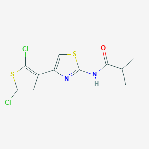 molecular formula C11H10Cl2N2OS2 B2381874 N-(4-(2,5-dichlorothiophen-3-yl)thiazol-2-yl)isobutyramide CAS No. 476297-22-0
