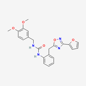 B2381919 1-(3,4-Dimethoxybenzyl)-3-(2-((3-(furan-2-yl)-1,2,4-oxadiazol-5-yl)methyl)phenyl)urea CAS No. 1797268-05-3