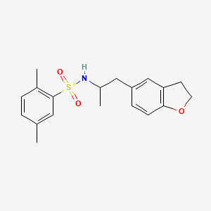 molecular formula C19H23NO3S B2381927 N-(1-(2,3-dihydrobenzofuran-5-yl)propan-2-yl)-2,5-dimethylbenzenesulfonamide CAS No. 2034450-50-3