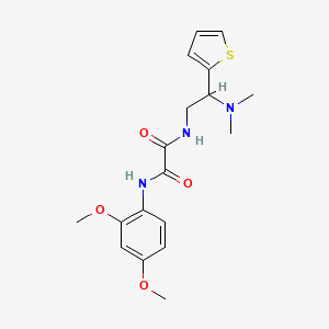 molecular formula C18H23N3O4S B2381950 N1-(2,4-dimethoxyphenyl)-N2-(2-(dimethylamino)-2-(thiophen-2-yl)ethyl)oxalamide CAS No. 942011-99-6