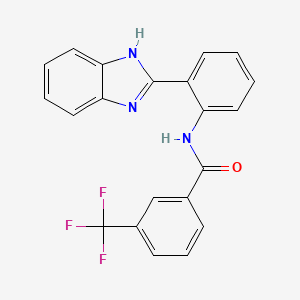 molecular formula C21H14F3N3O B2381964 N-[2-(1H-benzimidazol-2-yl)phenyl]-3-(trifluoromethyl)benzamide CAS No. 329906-35-6