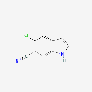 molecular formula C9H5ClN2 B2381970 5-Chloro-1H-indole-6-carbonitrile CAS No. 1427359-26-9