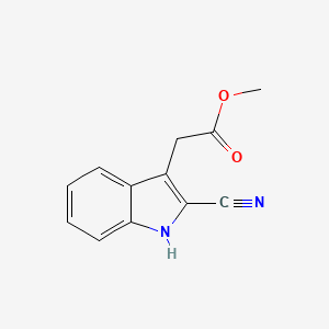 molecular formula C12H10N2O2 B2381974 Methyl 2-(2-cyano-1H-indol-3-yl)acetate CAS No. 275361-74-5