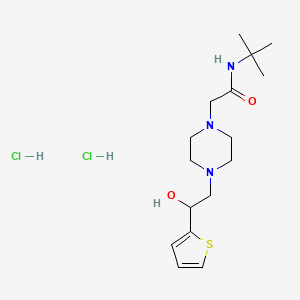 molecular formula C16H29Cl2N3O2S B2382022 N-(tert-butyl)-2-(4-(2-hydroxy-2-(thiophen-2-yl)ethyl)piperazin-1-yl)acetamide dihydrochloride CAS No. 1396850-37-5