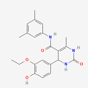 molecular formula C22H25N3O4 B2382023 N-(3,5-dimethylphenyl)-4-(3-ethoxy-4-hydroxyphenyl)-6-methyl-2-oxo-1,2,3,4-tetrahydropyrimidine-5-carboxamide CAS No. 537679-76-8