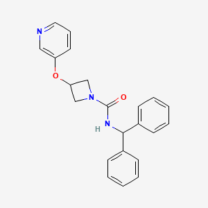 molecular formula C22H21N3O2 B2382032 N-benzhydryl-3-(pyridin-3-yloxy)azetidine-1-carboxamide CAS No. 1903685-72-2